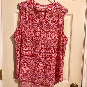 Violet & Claire Printed Sleeveless Blouse Size XL